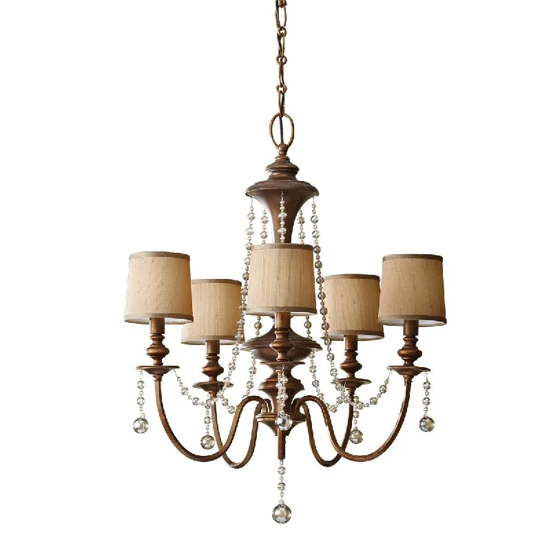 Ceiling - Mounted Chandeliers for Standard CeilingsFeiss Clarissa 5-Light Gold Chandelier Ceiling Light