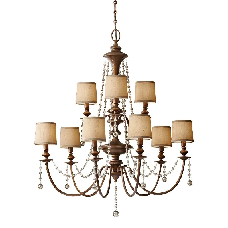 Mid - Century Modern Chandeliers for Vintage AppealFeiss Clarissa 9-Light Gold Chandelier Ceiling Light