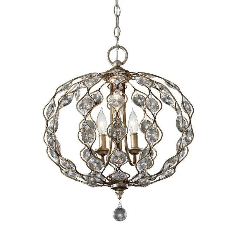 Chandeliers for Low Ceilings to Avoid OvercrowdingFeiss Leila 3 Light Crystal & Silver Chandelier