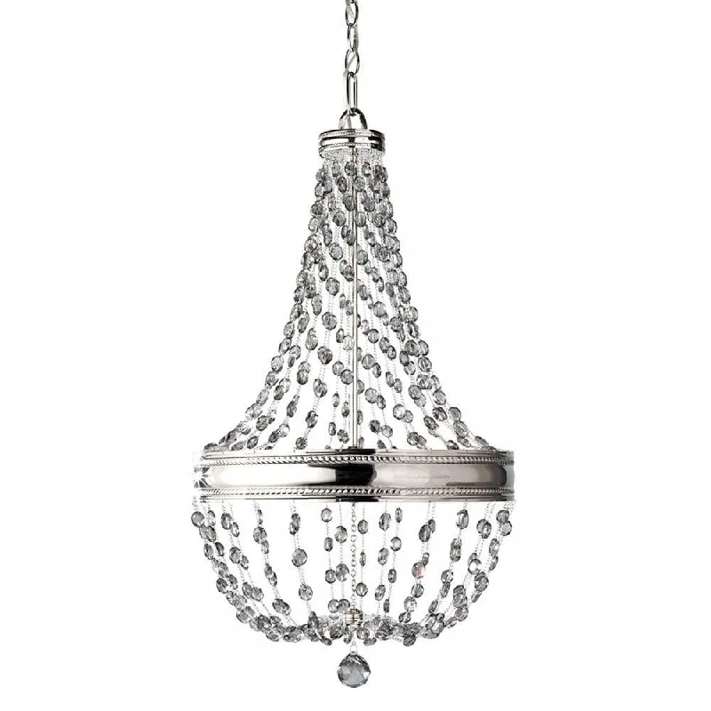 Victorian - Inspired Chandeliers with Ornate DetailsFeiss Malia 6 Light Polished Nickel Chandelier