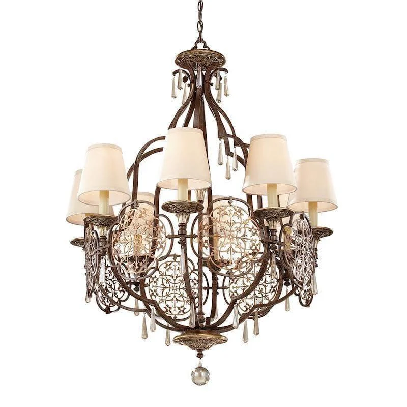 Chandeliers for Low Ceilings to Avoid OvercrowdingFeiss Marcella 8 Light Bronze Chandelier