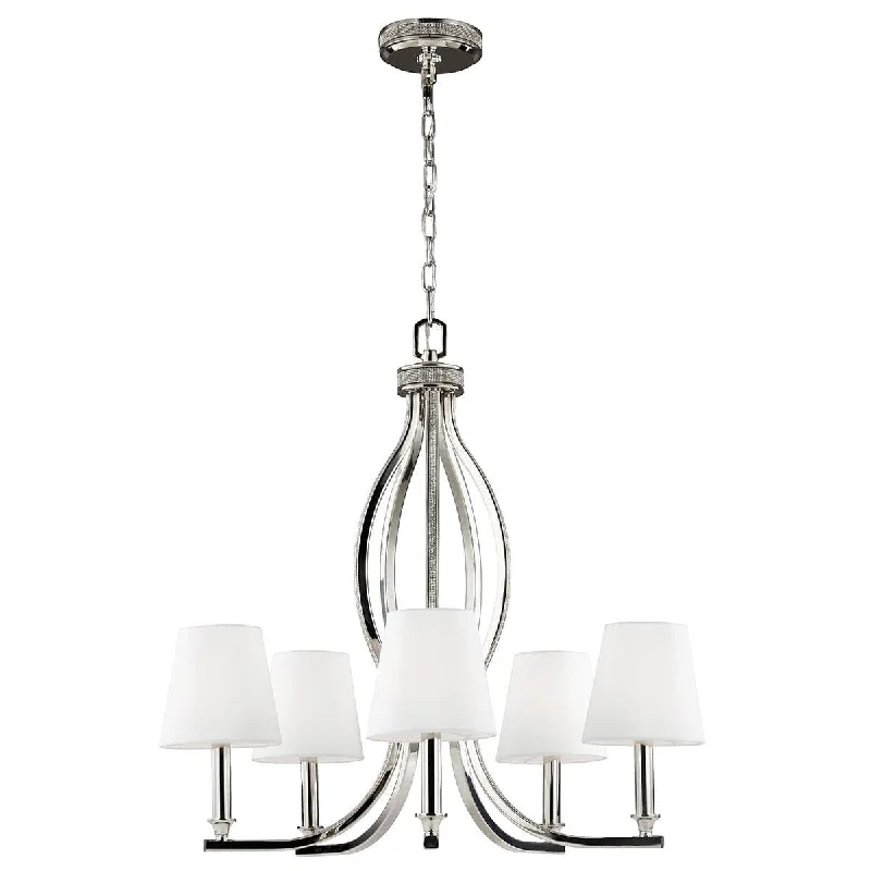 Incandescent Chandeliers for a Warm and Traditional GlowFeiss Pave 5 Light Chandelier Ceiling Light - Polished Nickel