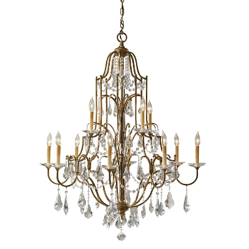 Minimalist Chandeliers for Sleek and Simple InteriorsFeiss Valentina 12 Light Multi-Tier Bronze Chandelier