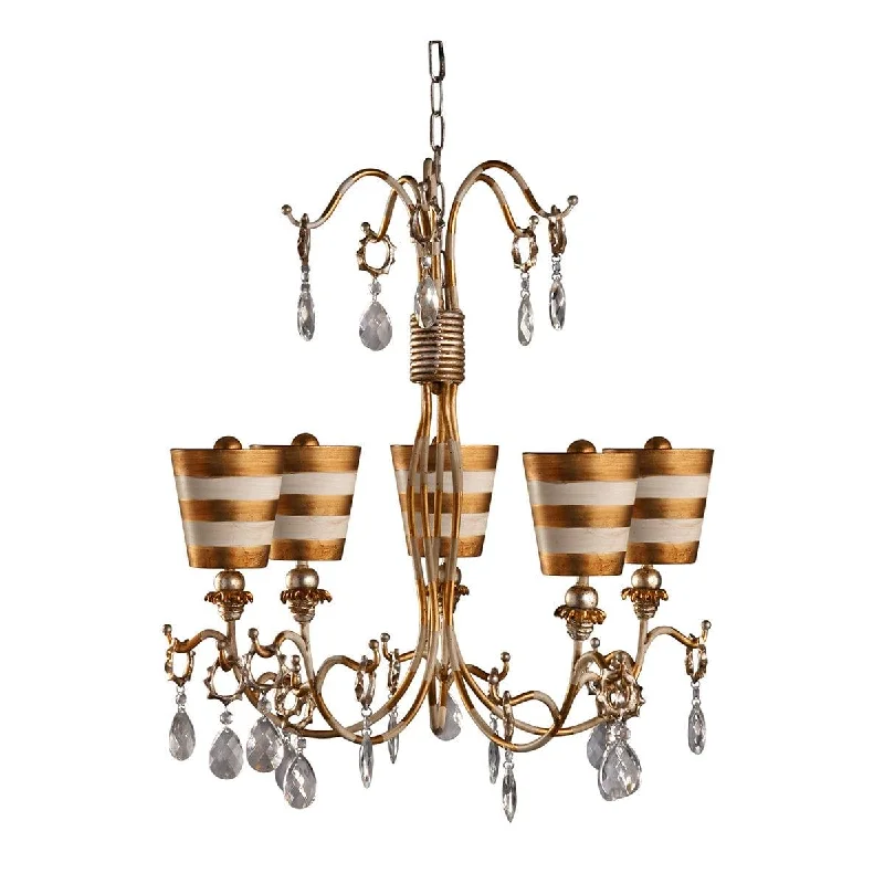 Traditional Brass Chandeliers for Classic InteriorsFlambeau Tivoli 5 Light Chandelier - Gold & Cream Patina