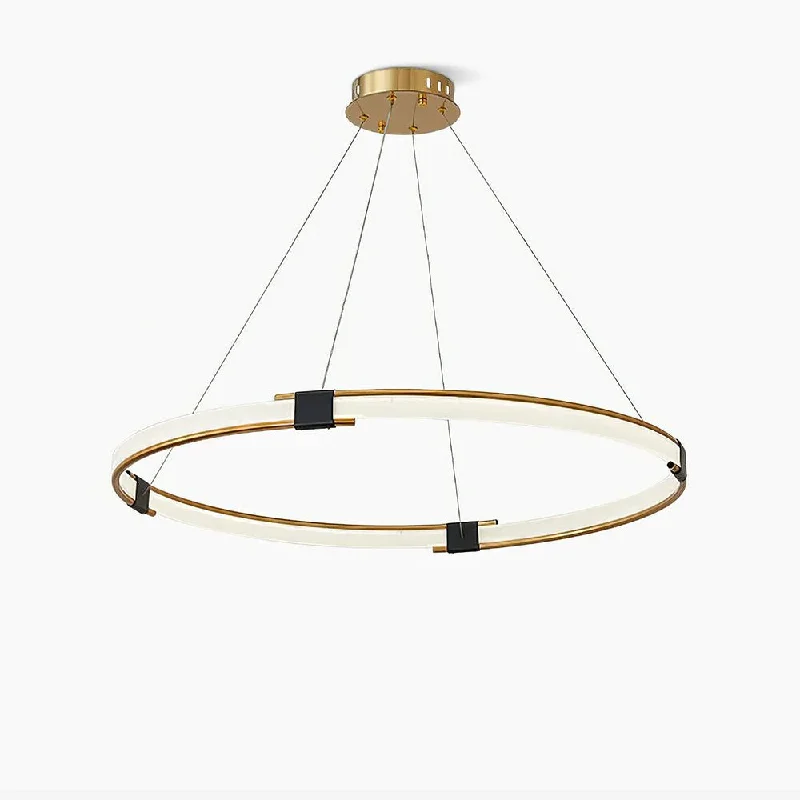 Chandeliers with Metal Frames in Bronze FinishGold Ring Chandelier