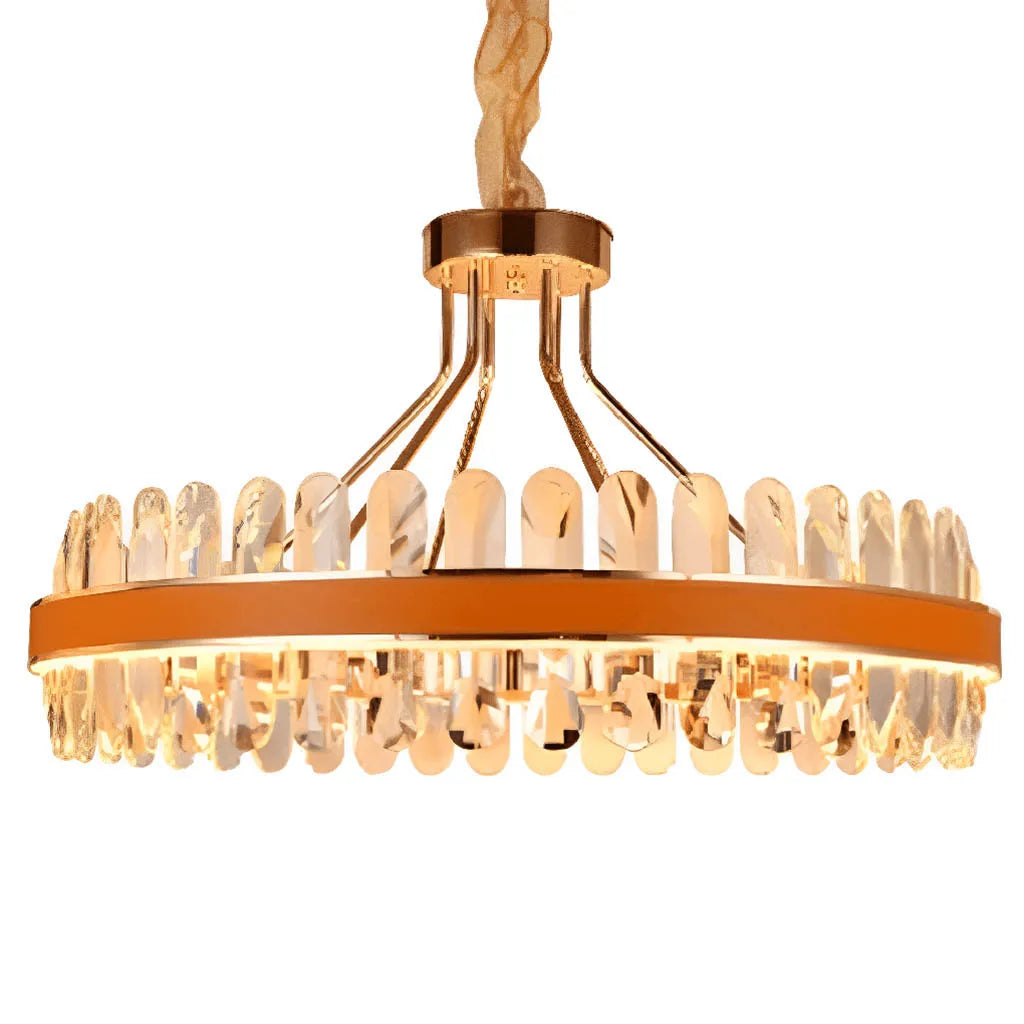 Small Chandeliers for Compact RoomsHalo Golden Brass Crystal Chandelier (SR8828/75)