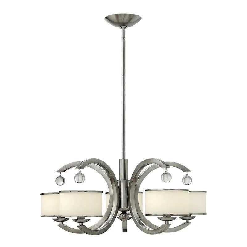 Chandeliers with Adjustable Height for Custom InstallationHinkley Monaco Brushed Nickel Finish 5 Light Chandelier