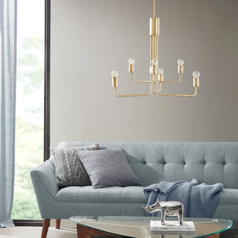 Traditional Brass Chandeliers for Classic InteriorsINK+IVY Milo 6-Light Metal Chandelier - Antique Brass