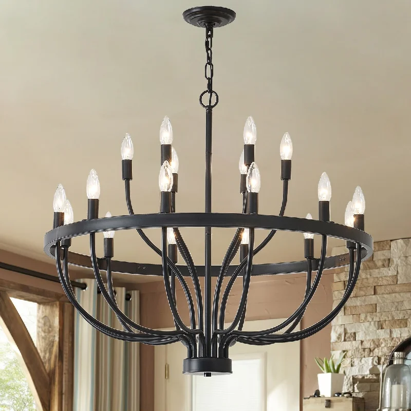 Mid - Century Modern Chandeliers for Vintage AppealModern Farmhouse Chandelier for Dining Room, Round Candle Chandeliers