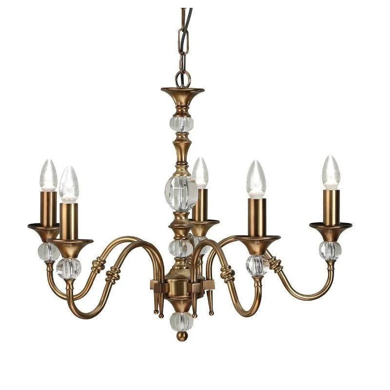 Chandeliers with Pendant Lights for a Stylish LookPolina 5 Light Antique Brass Chandelier Interiors 1900