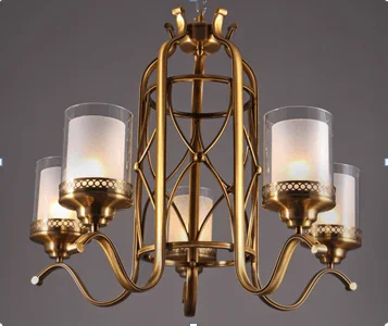 Chandeliers with Metal Frames in Silver FinishRetro Glass and Metal Antique Chandelier (D3081-5)