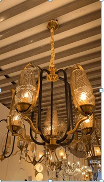 Chandeliers with Candle - Style Bulbs for a Classic AestheticRustic Regency Glass and Metal Chandelier (D89065-5)