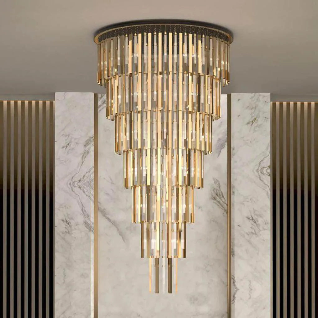 Chandeliers with Metal Frames in Copper FinishSeraphic Royal Space Crystal Chandelier (XQ-CR003)