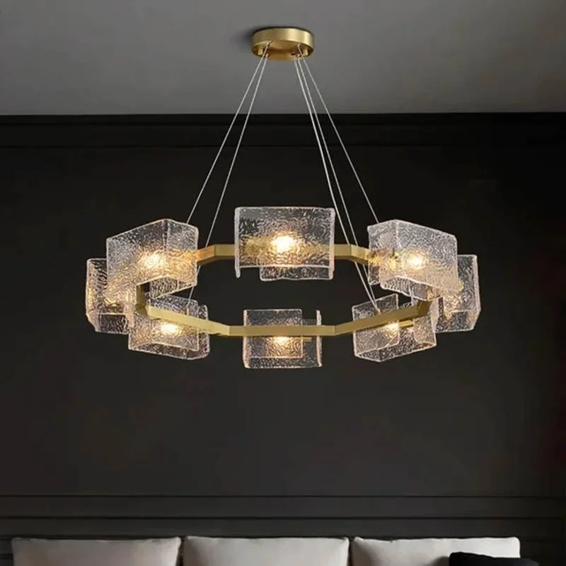 Chandeliers for Dining Rooms to Set the Mood for MealsShimmer Facet Brass Finish Chandelier (0932/8)