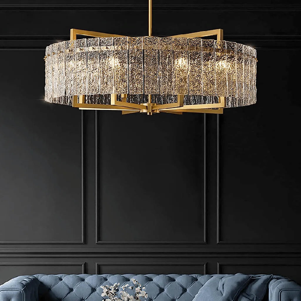 Chandeliers with Metal Frames in Copper FinishTwinkling Tapestry Brass Finish Luxe Chandelier (6045)