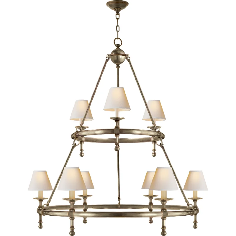 Art Deco Chandeliers for a Retro - Glam LookClassic Two-Tier Ring Chandelier