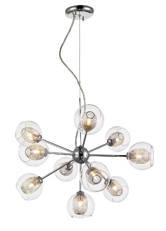 Chandeliers with Frosted Glass for a Softer Light DiffusionAuge Ten Light Chandelier