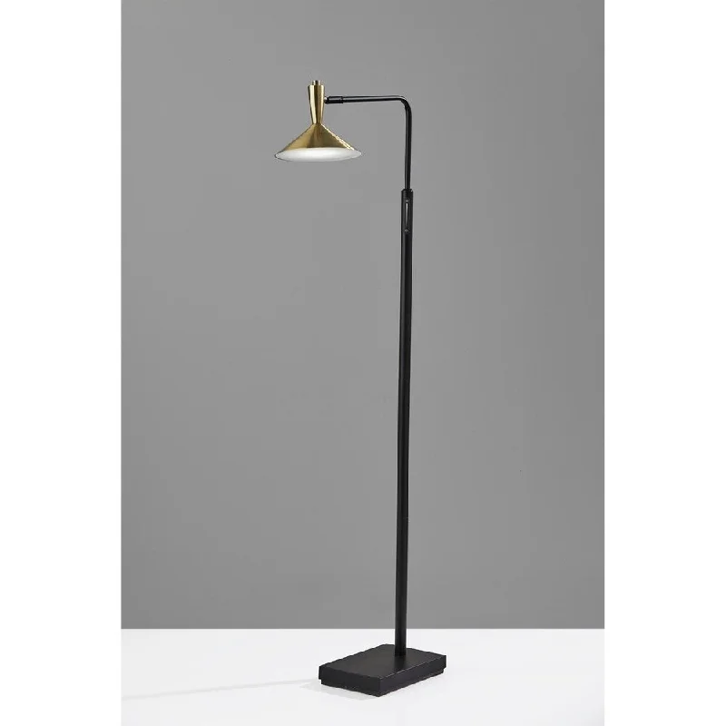 Smart Floor Lamp with Voice Control and Bluetooth ConnectivityAdesso Black & Antique Brass Lucas LED Floor Lamp