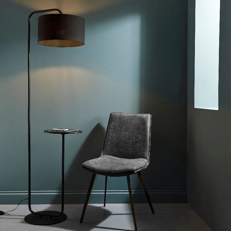 Metal Floor Lamp with a Matte Black Finish for a Sleek LookAmos Hybrid Floor Lamp with Table Satin Black