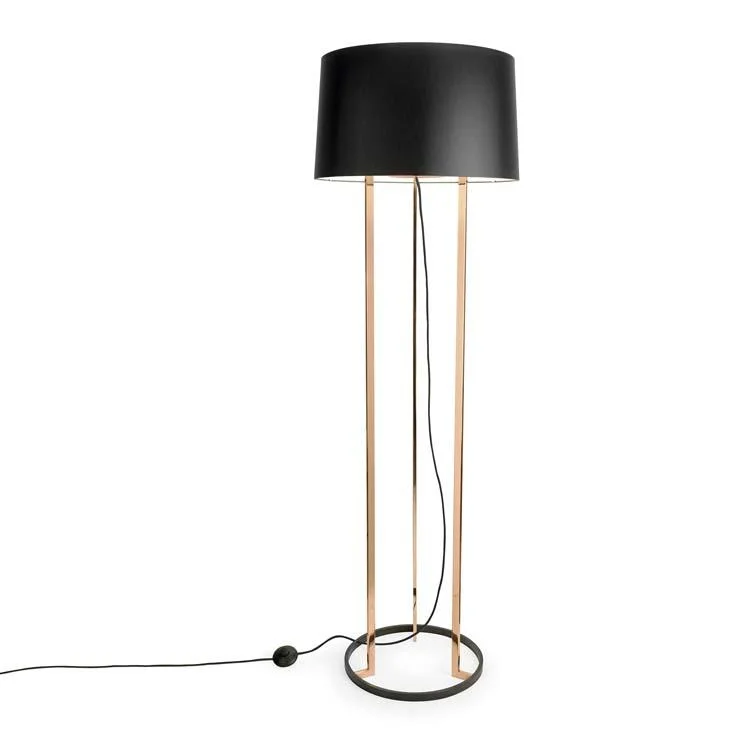 Bohemian Inspired Floor Lamp for Eclectic Home DecorBecontree Copper and Black Floor Lamp with Shade - ID 8131