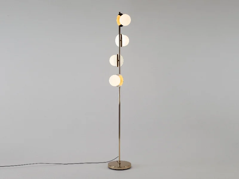 Modern Minimalist Floor Lamp for Contemporary Living RoomsBrass opal disk floor lamp