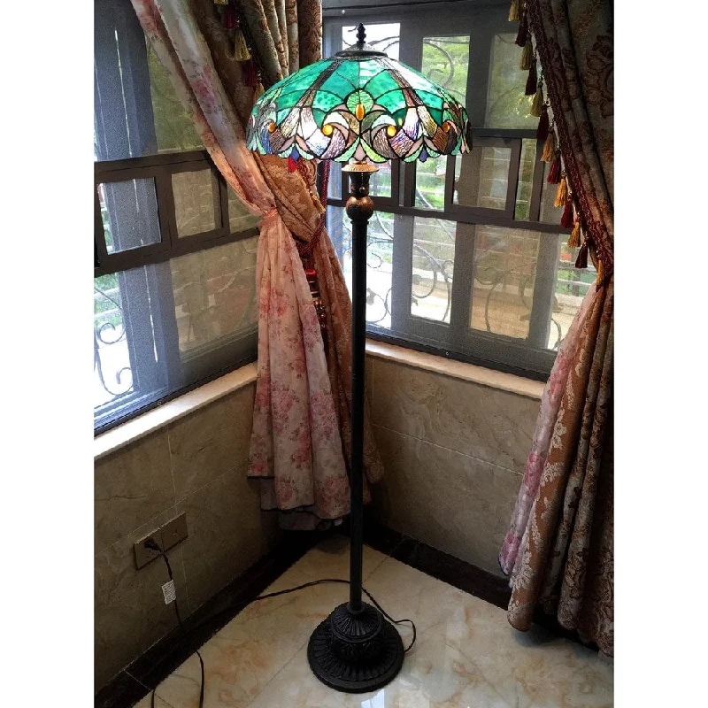 Industrial Style Floor Lamp with Exposed Bulbs for Loft ApartmentsChloe Tiffany Style Victorian Design 2-light Floor Lamp