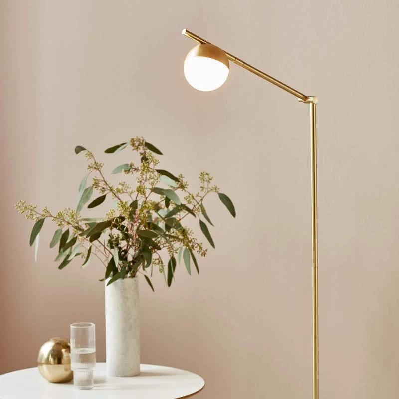 Smart Floor Lamp with Voice Control and Bluetooth ConnectivityContina Swing Arm Floor Lamp - Brass