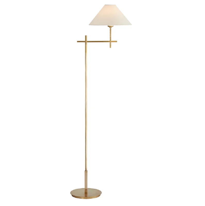 Wood Floor Lamp with Natural Grain for a Warm and Organic FeelVisual Comfort & Co. Hackney Bridge Arm Floor Lamp