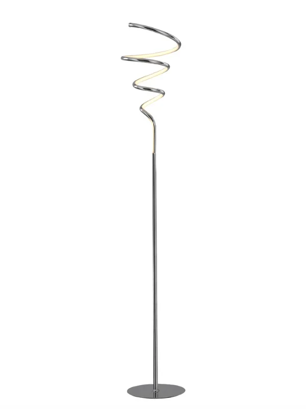 Glass Floor Lamp with Frosted Shades for Soft Diffused LightCurl Chrome Finish Floor Lamp - ID 8139