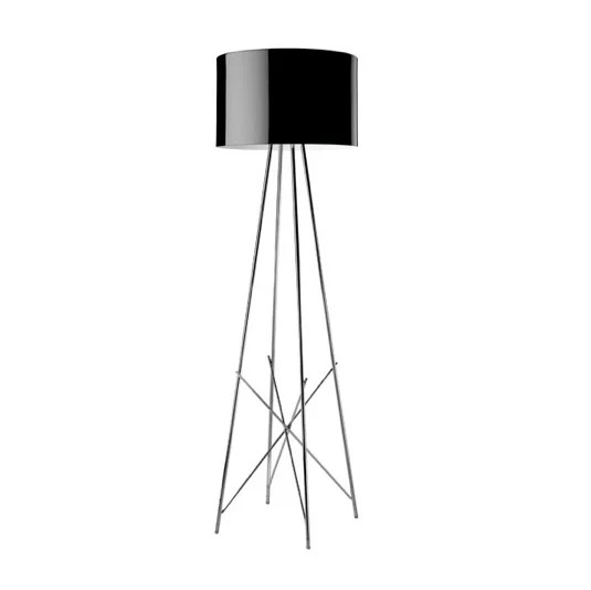 Rustic Farmhouse Style Floor Lamp for Cozy BedroomsFLOS Ray F1 Small Floor Lamp  - Black Metal