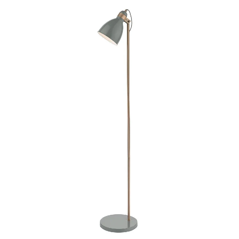 Rustic Farmhouse Style Floor Lamp for Cozy BedroomsHamilton Grey and Copper Floor Lamp - ID 6032