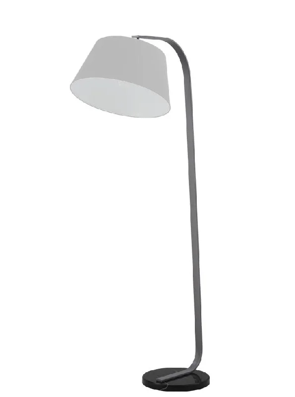 Smart Floor Lamp with Voice Control and Bluetooth ConnectivityBanavie Grey Finish Standard Lamp With Black Marble Base & Grey Shade - ID 8527