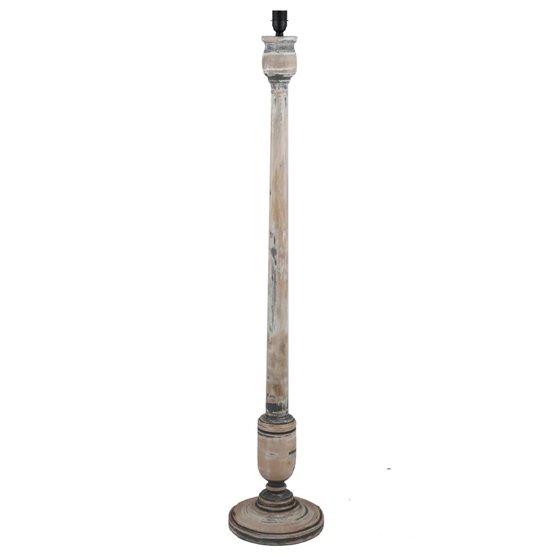 Glass Floor Lamp with Frosted Shades for Soft Diffused LightGrey & White Wash Mango Wood Floor Lamp - ID 9835