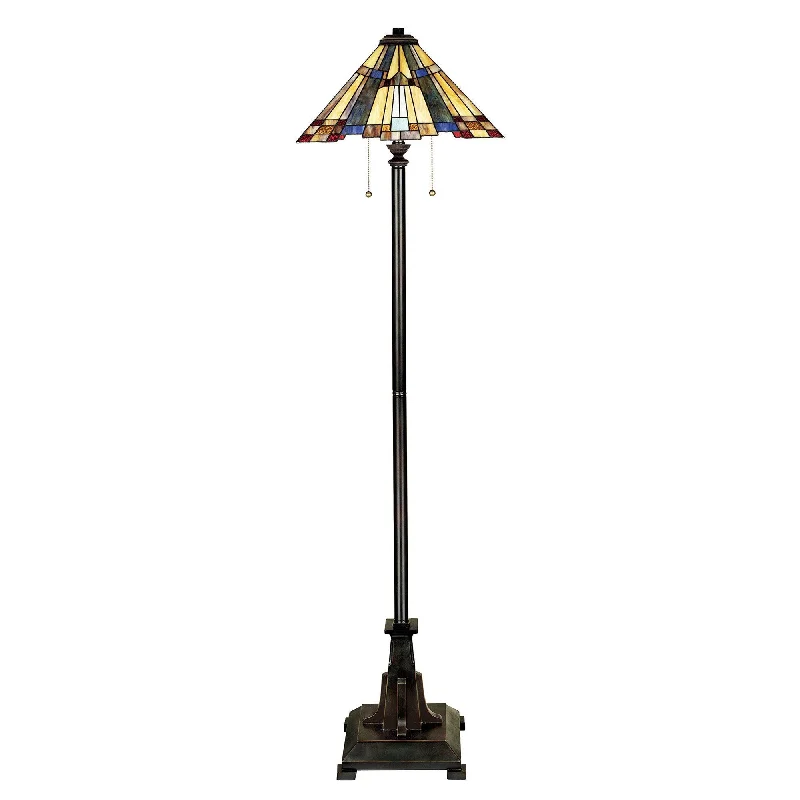 Industrial Style Floor Lamp with Exposed Bulbs for Loft ApartmentsStirling Tiffany Floor Lamp - ID 5464