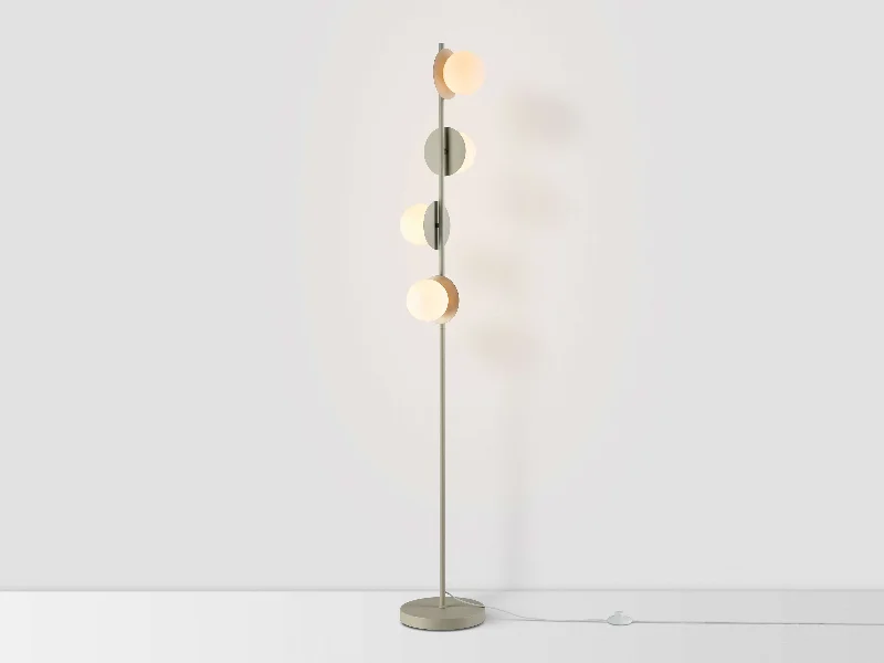  Way Switch Floor Lamp for Multiple Light Intensity LevelsSand grey opal disk floor lamp