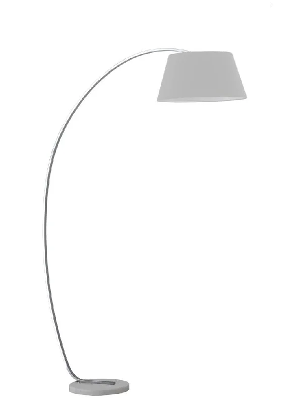 Metal Floor Lamp with a Matte Black Finish for a Sleek LookSatin Nickel Finish Standard Lamp With Marble Base & Grey Shade - ID 6880