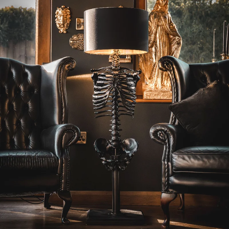 Rustic Farmhouse Style Floor Lamp for Cozy BedroomsThe Black Skeleton Floor Lamp by The Blackened Teeth