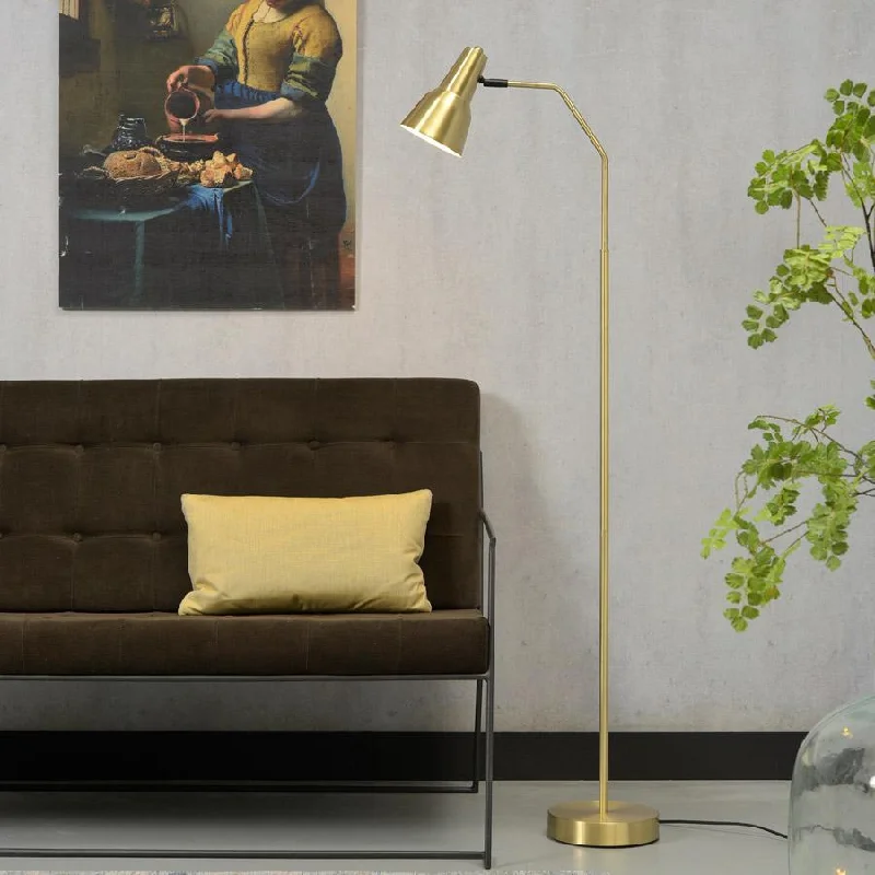 Fabric Floor Lamp with a Linen Shade for a Relaxed AestheticValencia Floor Lamp - Gold - It's About RoMi