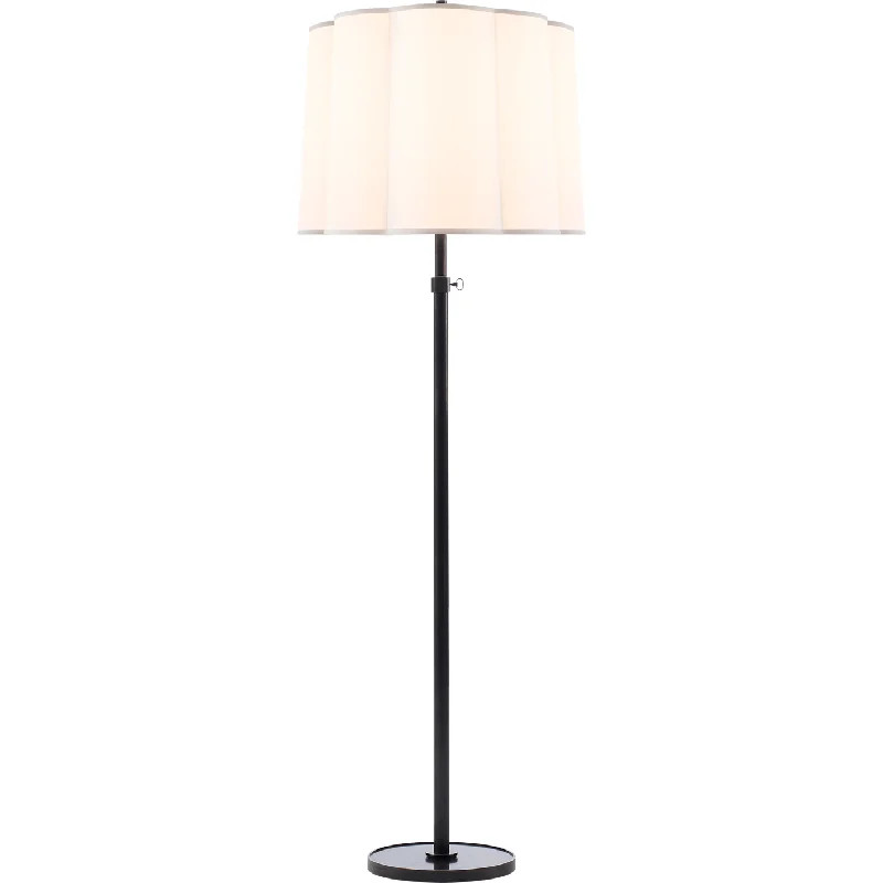  Way Switch Floor Lamp for Multiple Light Intensity LevelsSimple Floor Lamp with Scalloped Shade