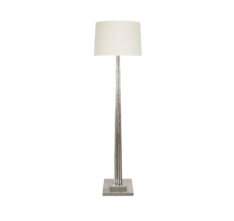 Smart Floor Lamp with Voice Control and Bluetooth ConnectivityWorlds Away Capone Silver Leaf Floor Lamp