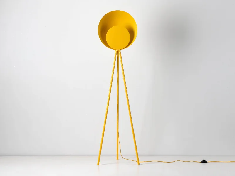 Marble Base Floor Lamp for a Touch of LuxuryYolk yellow diffuser floor lamp