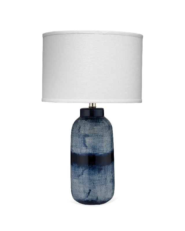 glass table lamps with a frosted surface for soft light diffusionBatik Table Lamp Blue and White - Large