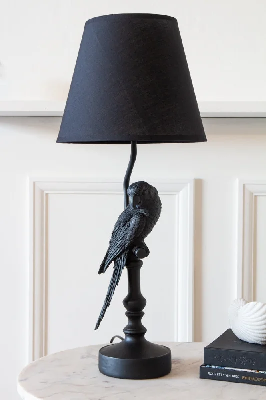 crystal table lamps with dazzling prisms for a glamorous effectBlack Parrot Table Lamp With Lamp Shade