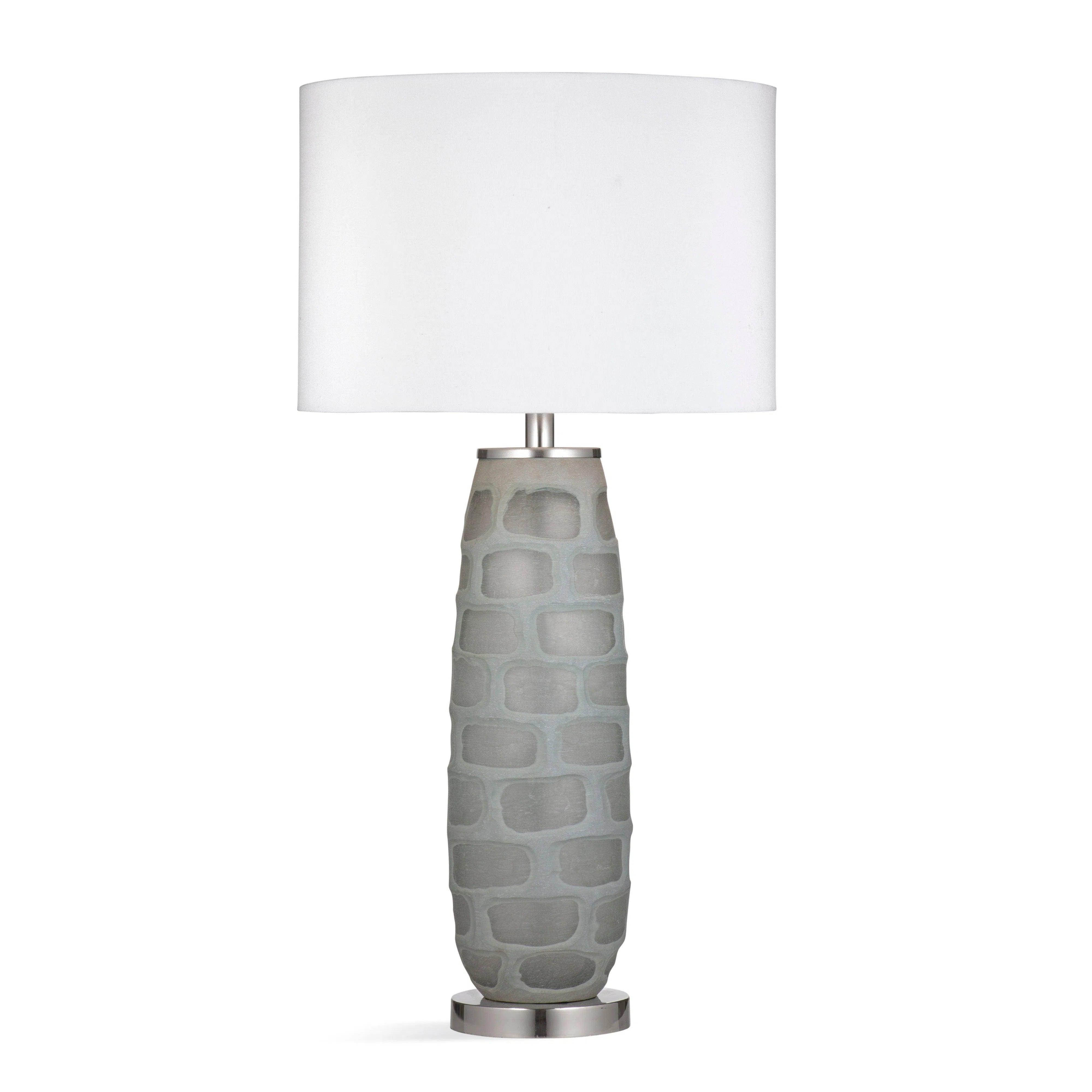 art deco table lamps with geometric shapes for a retro touchDePau Glass Grey Table Lamp