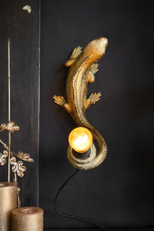 glass table lamps with a frosted surface for soft light diffusionGold Lizard Table/Wall Light