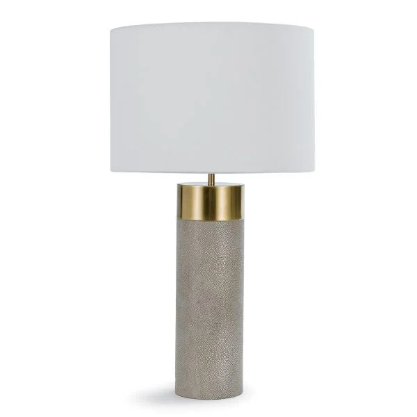 metal table lamps with a matte black finish for a sleek appearanceHARLOW SHAGREEN CYLINDER LAMP