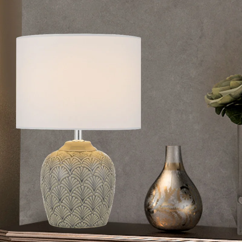 gothic style table lamps with dark finishes for a mysterious lookINDO TABLE LAMP - GREY/WHITE