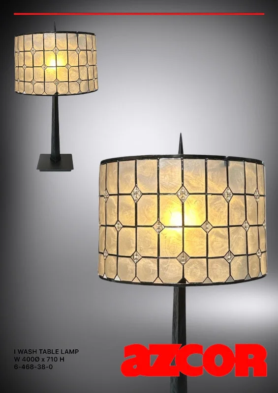 glass table lamps with a frosted surface for soft light diffusionIwash Capiz Table Lamp