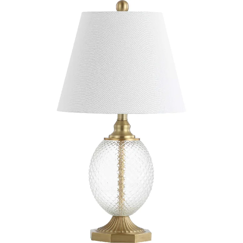 glass table lamps with a frosted surface for soft light diffusionKaden Table Lamp Clear/Brass Gold