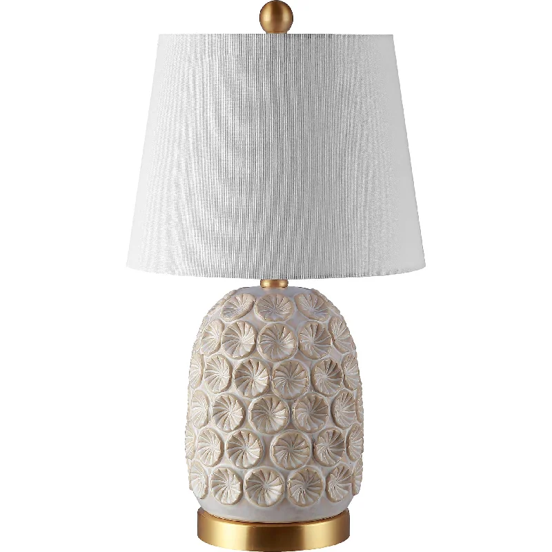 leather table lamps with a distressed texture for a rugged charmLagos Table Lamp Cream